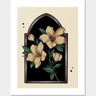 Yellow florals Posters and Art